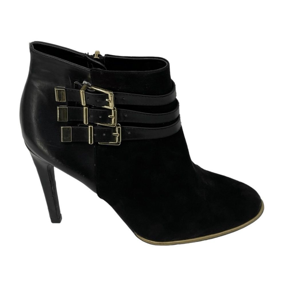 Sam and Libby black side zip heeled ankle boots